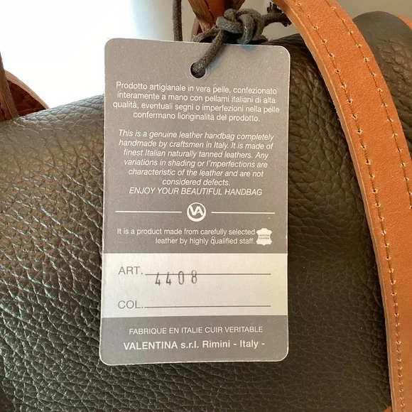 Valentina Drawstring Convertible Backpack in Taupe Brown Leather #4408 NWT $248 - Picture 4 of 6